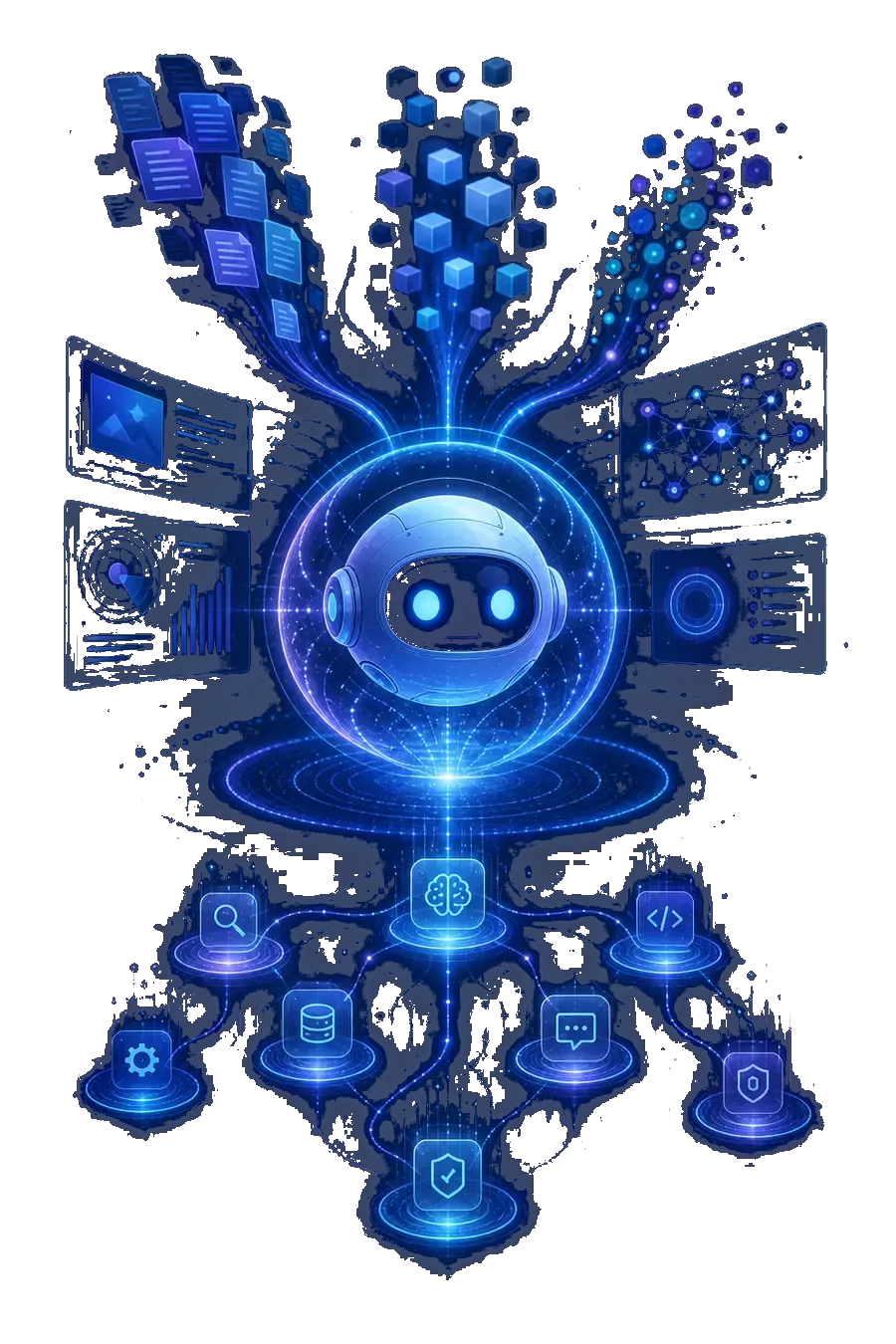AI copilot development services illustration for workflow and knowledge assistance