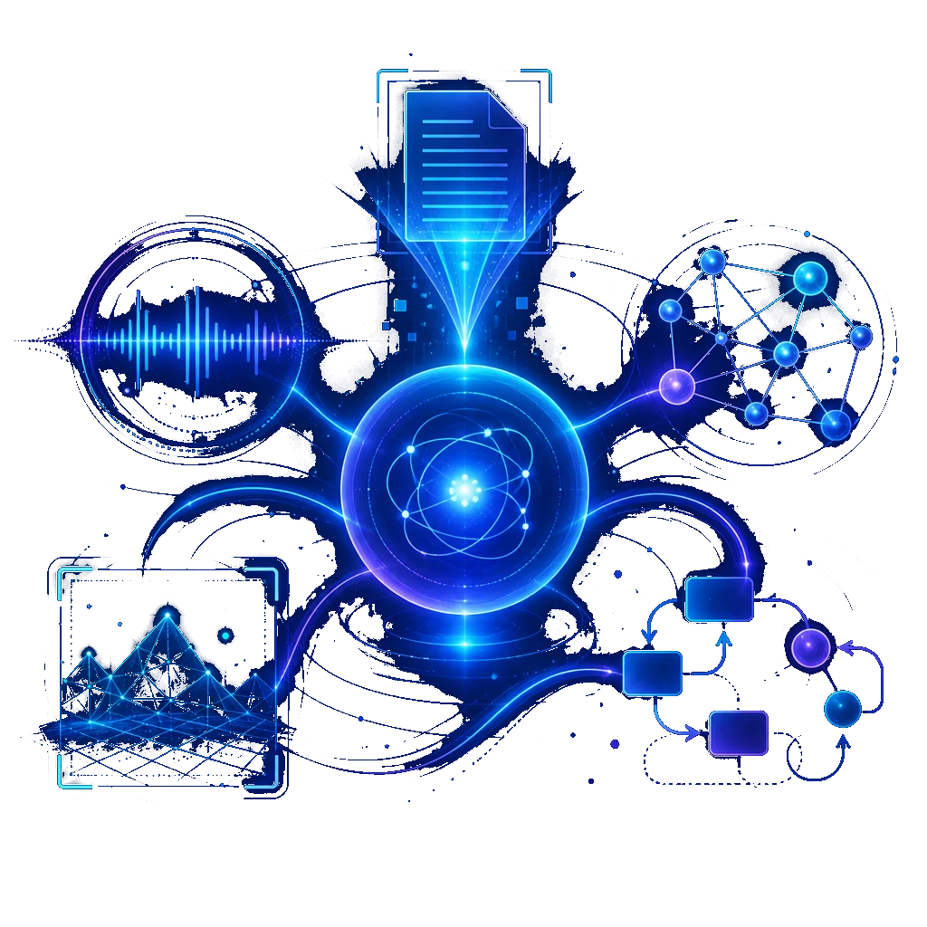 AI integration capabilities visual showing connected AI systems and enterprise workflows
